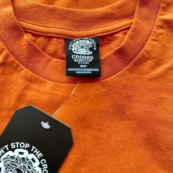 NWT Crooks & Castles Logo Tee in Burnt Orange - Picture 4 of 6